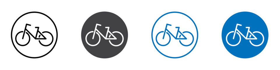 Bike icon flat editable icon mark set.