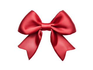 Fototapeta premium Red bow ribbon and red ribbon with isolated against transparent background.