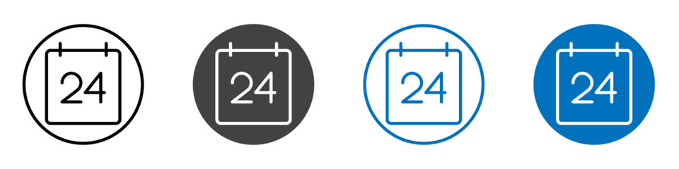 Calendar icon flat editable icon mark set.