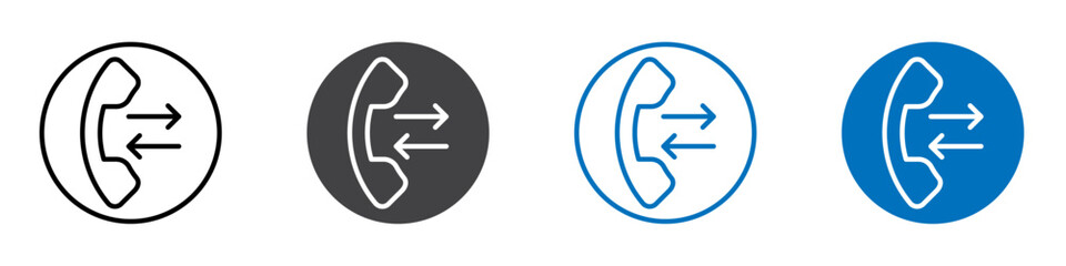 Call history icon flat editable icon mark set.