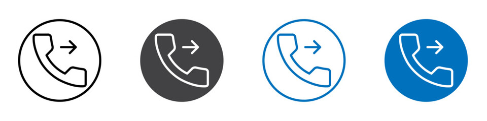 Call forwarding icon flat editable icon mark set.