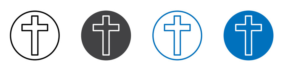 Christanity sign icon flat editable icon mark set.