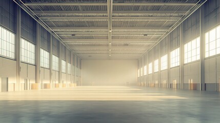Expansive Warehouse Distribution Space with Natural Light