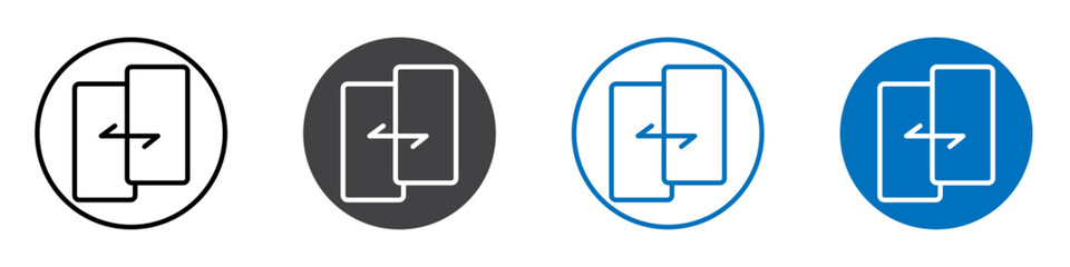 Clone phone icon flat editable icon mark set.