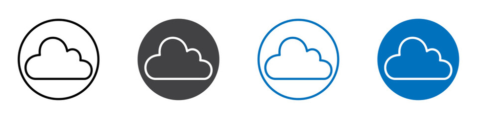 Cloud icon flat editable icon mark set.