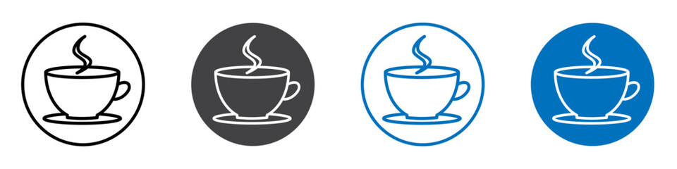 Coffee icon flat editable icon mark set.