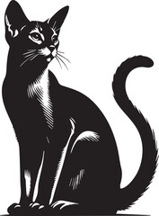 Cat black silhouette vector