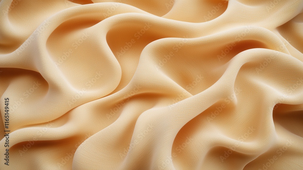 Poster soft beige fabric texture with elegant draping and smooth waves