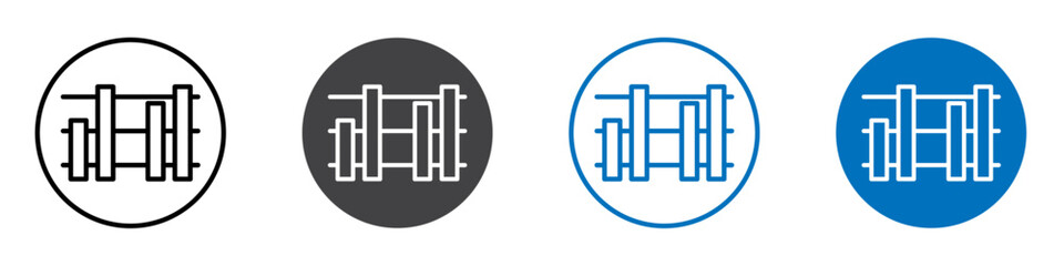 Geek bench icon flat editable icon mark set.