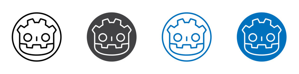 Godot icon flat editable icon mark set.