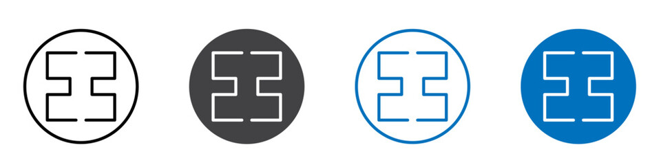 Icbc icon flat editable icon mark set.