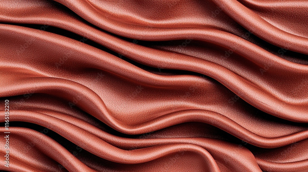 Aufkleber smooth brown fabric with elegant waves and texture patterns