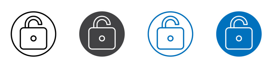 Lock icon flat editable icon mark set.