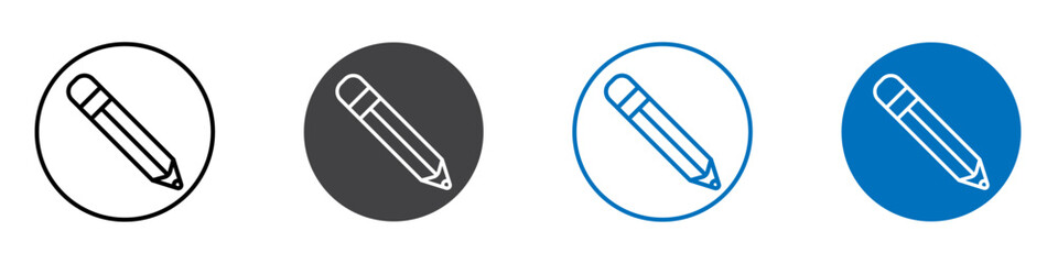 Fototapeta premium Pencil icon flat editable icon mark set.