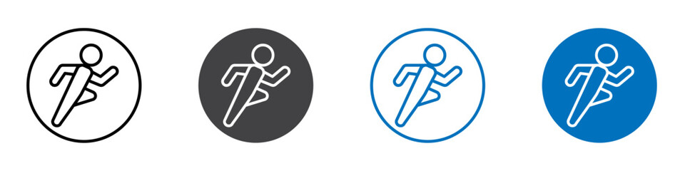 Running icon flat editable icon mark set.