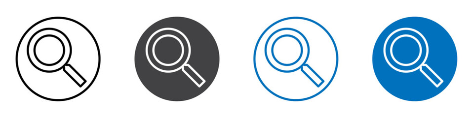 Search icon flat editable icon mark set.