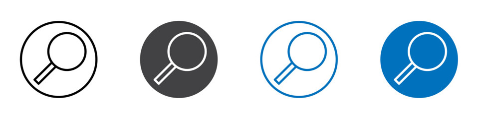 Search icon flat editable icon mark set.