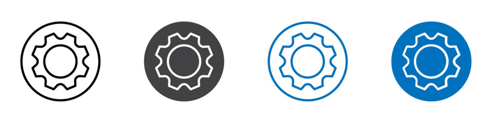 Settings icon flat editable icon mark set.