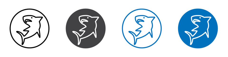 Shark icon'' flat editable icon mark set.