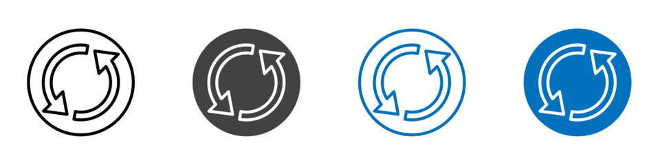 Synchronize icon flat editable icon mark set.