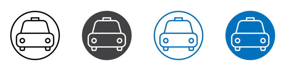 Taxi icon flat editable icon mark set.