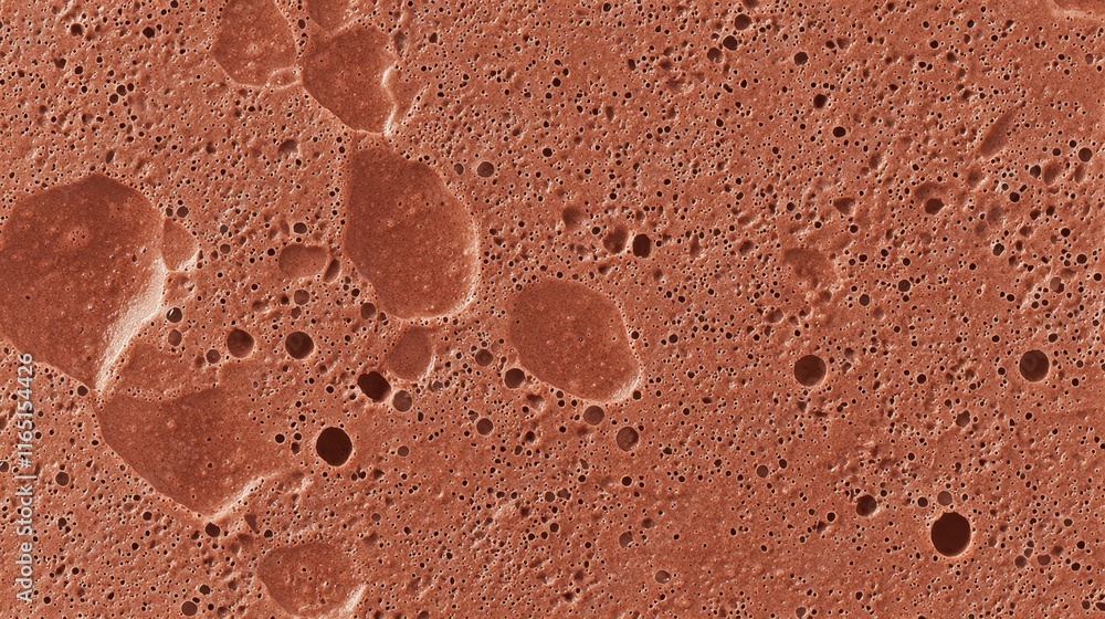 Poster close-up view of textured surface with bubbles and irregular shapes