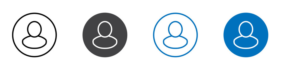 User icon flat editable icon mark set.