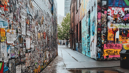 Fototapeta premium Contrast between simple graffiti and creative mural