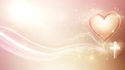 Abstract Heart Cross Design Soft Pastel Colors