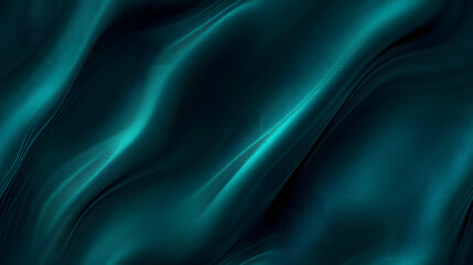 Obraz premium Black dark teal jade emerald sea aventurine green abstract background. Silk satin fabric. Glitter shimmer. Color gradient. Line stripe wave shadow. Drapery curtain. Luxury elegant subtle. Blank design