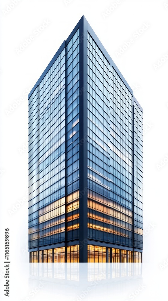 Canvas Prints Modern Skyscraper Architectural Design.  A Stunning Glass Office Building