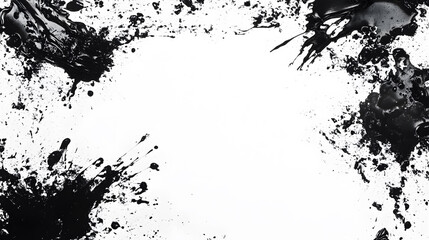 Obraz premium Abstract paint splatter frame in black and white