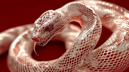 Fototapeta premium Serpentine Harmony: Abstract Year of the Snake Chinese Zodiac 3D Render Artwork