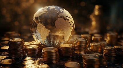 Global financial growth event world economy digital artwork rich environment close-up view prosperity concept