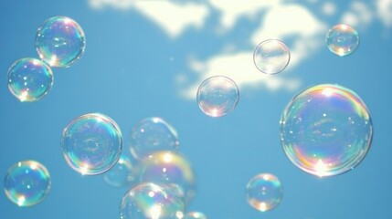 Bubbles rising against a soft blue background, representing the essence of hygiene, cleanliness, and the refreshing purity of water in daily life.
