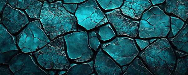 Turquoise lava stones with cracked texture background
