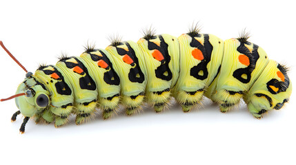 Swallowtail caterpillar isolated on white background