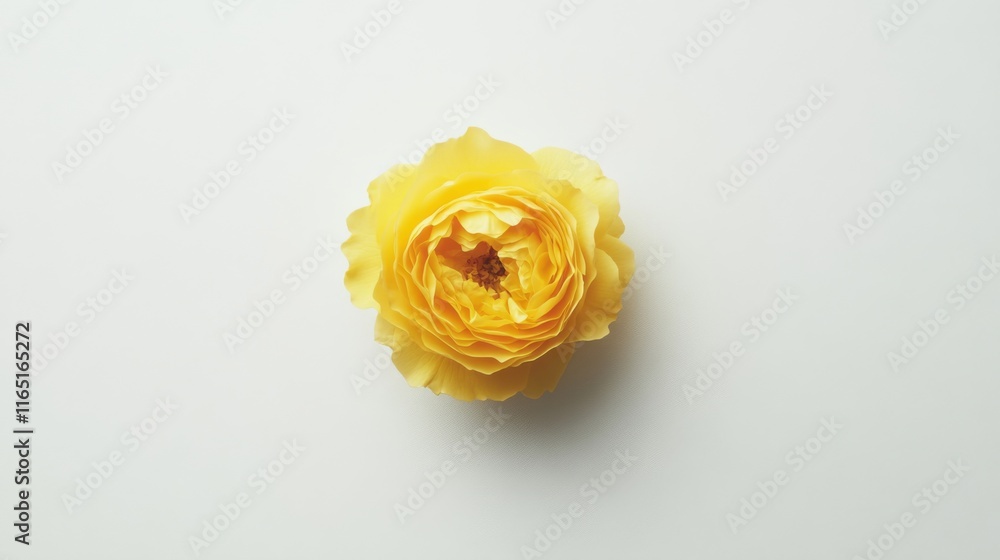 Aufkleber isolated yellow rose on a white background, with its soft petals and radiant color creating an elega
