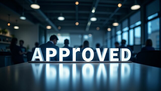 Office meeting approval process corporate environment visual content professional setting business concept