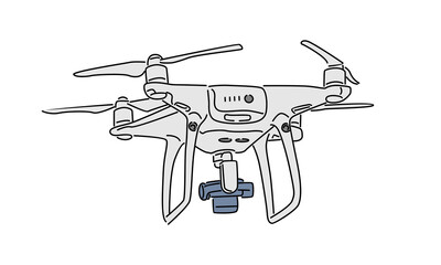 line art color of drone illustration