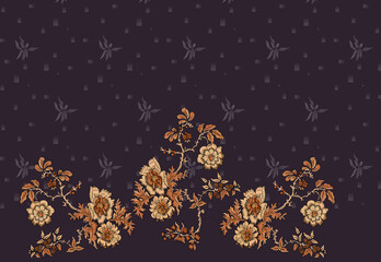 digital floral border illustration design
