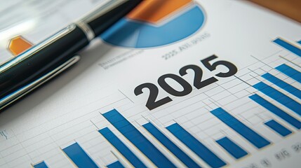 Business and Statistics 2025 New Year Card Materials for Business.Ai