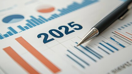 Business and Statistics 2025 New Year Card Materials for Business.Ai