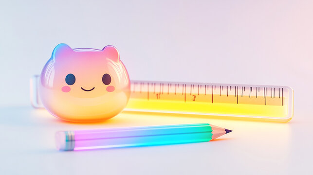 kawaii transparent plastic ruler