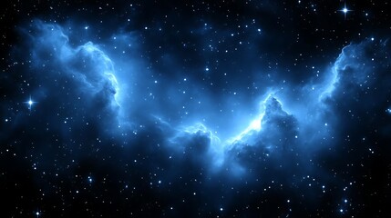 Fototapeta premium Celestial Nebula Glowing Brightly Among Distant Stars