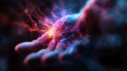 Mystical Energy Flowing Through Human Hand