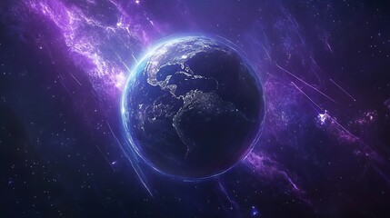 Cosmic exploration of earth in stunning space imagery outer space digital art sci-fi environment bright perspective