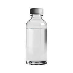 a clear plastic bottle with a black cap