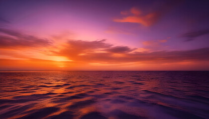 Fototapeta premium Stunning Vibrant Sea Sunset With Colorful Sky and Gentle Waves
