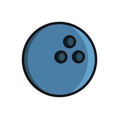 Bowling Ball Icon features a sleek and energetic design, perfect for representing bowling alleys, sports clubs, or recreational activities